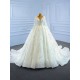 Long Sleeve Ball Gown Wedding Dresses 2024 Arabic Aso Ebi Crystal Vestidos De Novia Court Train Bridal Gowns Plus Size