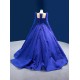 Long Sleeve Ballgown Blue Quinceanera Dress 2024 Scoop Neck 15 Year Old Corinthian Dresses