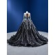 Long Sleeve Beaded Black Evening Dresses For Women 2024 Dubai Floor Length Formal Prom Party Gowns