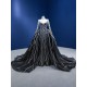 Long Sleeve Beaded Black Evening Dresses For Women 2024 Dubai Floor Length Formal Prom Party Gowns