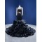 Long Sleeve Black Evening Dresses Dubai Ruffled Long Women Formal Party Dress for Wedding Guest