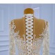 Long Sleeve Champagne Prom Dresses High Neck Women Formal Dress Special Occasion Party Evening Gowns Customized