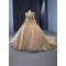 Long Sleeve Champagne Quinceanera Dress Ballgown Prom Dress 2024 Cocktail Dresses With Bow