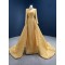 Long Sleeve Gold Prom Dresses Halter Neck Formal Evening Dress Women Floor Length Long Special Occasion Party Gowns