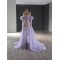 Long Sleeve Lilac Prom Dresses 2024 Side Split Long Satin Formal Evening Party Wedding Gowns for Women