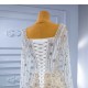 Long Sleeve Mermaid Wedding Dress Square Collar Bridal Gown Robe Mariee