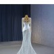 Long Sleeve Mermaid Wedding Dress White 2024 Crystal Bridal Gown Vestido de Novia