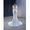 Long Sleeve Mermaid Wedding Dress White 2024 Crystal Bridal Gown Vestido de Novia