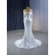 Long Sleeve Mermaid Wedding Dress White 2024 Crystal Bridal Gown Vestido de Novia