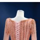 Long Sleeve Peach Prom Dresses 2024 Elegant Square Collar Prom Evening Gowns A Line Robe De Soiree