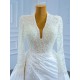 Long Sleeve Pearl Wedding Dress Two In One Bridal Gown Elegant Vestido De Noiva