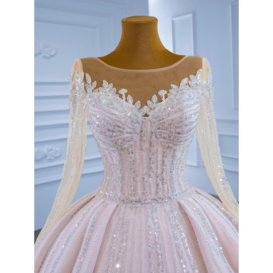 Long Sleeve Quinceanera Dress 2024 Pink Cocktail Dresses Beading Vestidos De Noche