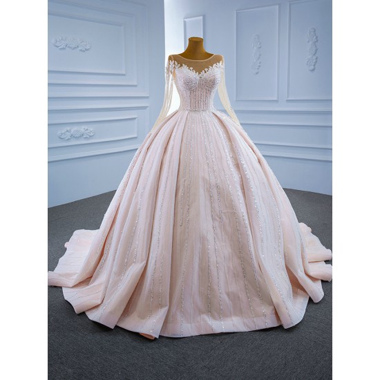 Long Sleeve Quinceanera Dress 2024 Pink Cocktail Dresses Beading Vestidos De Noche