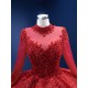 Long Sleeve Red Quinceanera Dress 2024 Tiered Party Dress Lace Up Evening Dress Vestidos De 15 Anos