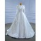 Long Sleeve Wedding Dress Custom Made Gown Muslin Bridal Gown Crystal Robe De Mariee