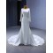 Long Sleeve Wedding Dress Custom Plus Size Satin Lace Appliques Bridal Gown Dresse