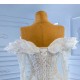 Long Sleeve Wedding Dress For Woman Pearl Bride Gown Strapless Sexy Backless Floor Length 2024