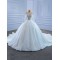 Long Sleeve Wedding Dress Luxury Sweep Train Crystal Ball Gown Bride Dress Plus Size Mariage 2024