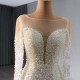 Long Sleeve Wedding Dress Pearl Mermaid Bridal Dresses Vintage Vestido De Noiva