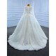 Long Sleeve Wedding Dress Sequin V Neck Bridal Gowns Princess Party Glitter Robe De Mariee 2024