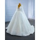 Long Sleeve Wedding Dress Sequin V Neck Bridal Gowns Princess Party Glitter Robe De Mariee 2024