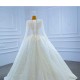 Long Sleeve Wedding Dress Sequin V Neck Bridal Gowns Princess Party Glitter Robe De Mariee 2024