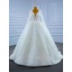 Long Sleeve Wedding Dress Sequin V Neck Bridal Gowns Princess Party Glitter Robe De Mariee 2024