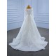 Long Sleeve Wedding Dress Square Collar 2024 African Arabic Bride Gown Sequin Bridal Dress