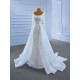 Long Sleeve Wedding Dress Square Collar 2024 African Arabic Bride Gown Sequin Bridal Dress