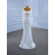 Long Sleeve Wedding Dress Square Collar 2024 African Arabic Bride Gown Sequin Bridal Dress