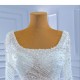 Long Sleeve Wedding Dress Square Collar 2024 African Arabic Bride Gown Sequin Bridal Dress