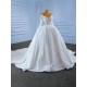 Long Sleeve Wedding Dress Strapless Backless Beading Bridal Gowns V Neck Black Girl Women Dress