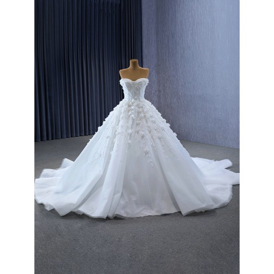 Long Sleeve Wedding Dress for Bride Sweetheart Neck Backless Bridal Gowns Vestido de novia 2024