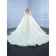 Long Sleeve Wedding Dresse Scoop Neck Bridal Gown White Pearl Vestido de Novia 2024 With Sweep Train