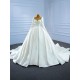 Long Sleeve Wedding Dresse Scoop Neck Bridal Gown White Pearl Vestido de Novia 2024 With Sweep Train