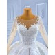 Long Sleeve Wedding Dresses For Bride 2024 Ball Gown Dubai Saudi Arabia Bridal Gown With Applique