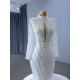 Long Sleeve Wedding Dresses Mermaid 2024 For Women Sequined Crystal Bride Dress Robe De Mariee