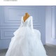 Long Sleeve Wedding Dresses Ruffled Bridal Gown Floor Length Bride Dresses Vestidos De Novia