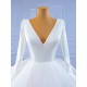 Long Sleeve Wedding Dresses Ruffled Bridal Gown Floor Length Bride Dresses Vestidos De Novia