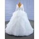 Long Sleeve Wedding Dresses Ruffled Bridal Gown Floor Length Bride Dresses Vestidos De Novia