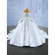 Long Sleeve Wedding Dresses Scoop Neck Bridal Gowns Sequin Vestidos De Novia 2024