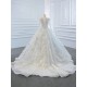 Long Sleeve Wedding Bridal Gowns 3D Floral Ball Gown Bride Dresses Custom Made Plus Size