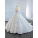 Long Sleeve Wedding Bridal Gowns 3D Floral Ball Gown Bride Dresses Custom Made Plus Size