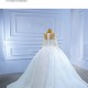 Long Sleeve White Wedding Dress For Woman Bride Gown Scoop Neck Sexy Floor Length 2024