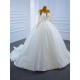 Long Sleeve White Wedding Dress Lace Appliques Bridal Growns 2024 Dubai African Arabic Women Vestidos De Novia