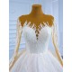 Long Sleeve White Wedding Dress Lace Appliques Bridal Growns 2024 Dubai African Arabic Women Vestidos De Novia