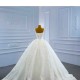 Long White Wedding Dress V Neck Simple Lace Backless Floor Length Sleeveless Bridal Gowns