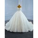 Long White Wedding Dress V Neck Simple Lace Backless Floor Length Sleeveless Bridal Gowns