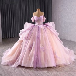 Luxury Lilac Quinceanera Dress Off Shoulder Crystal Sweet 15 Gowns 2025 Custom Made Vestidos De 15 Anos 