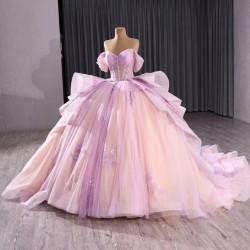 Luxury Lilac Quinceanera Dress Off Shoulder Crystal Sweet 15 Gowns 2025 Custom Made Vestidos De 15 Anos 